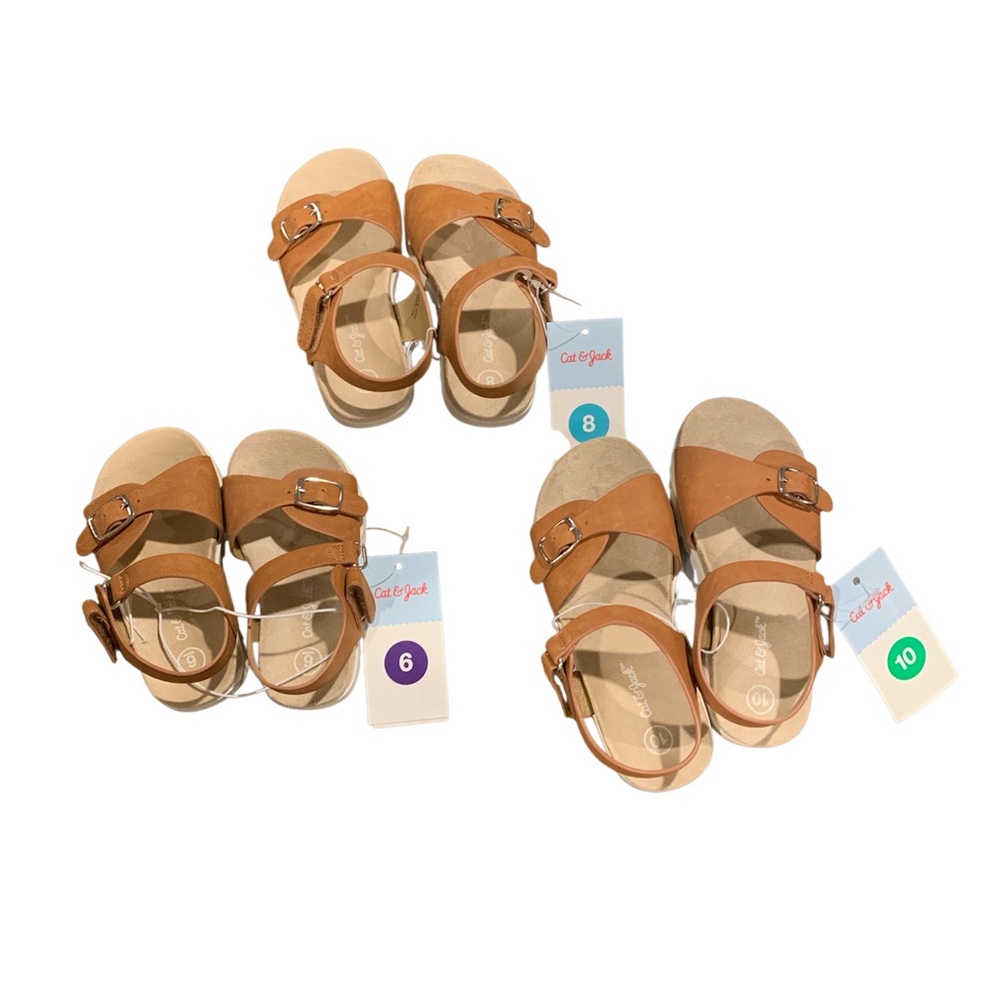 Buy 1 get one 50% off kids shoes Mix&Match 
Cat & Jack Brown Kids Sandals